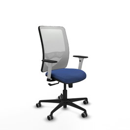 PIQUERAS Y CRESPO Silla de oficina Zulema con mecanismo Sincro, Azul marino y Blanco