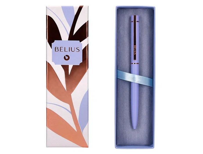 Belius Bolígrafo Rose Lavanda/Oro Rosa Tinta Azul Punta 1mm Aluminio Caja de Diseño