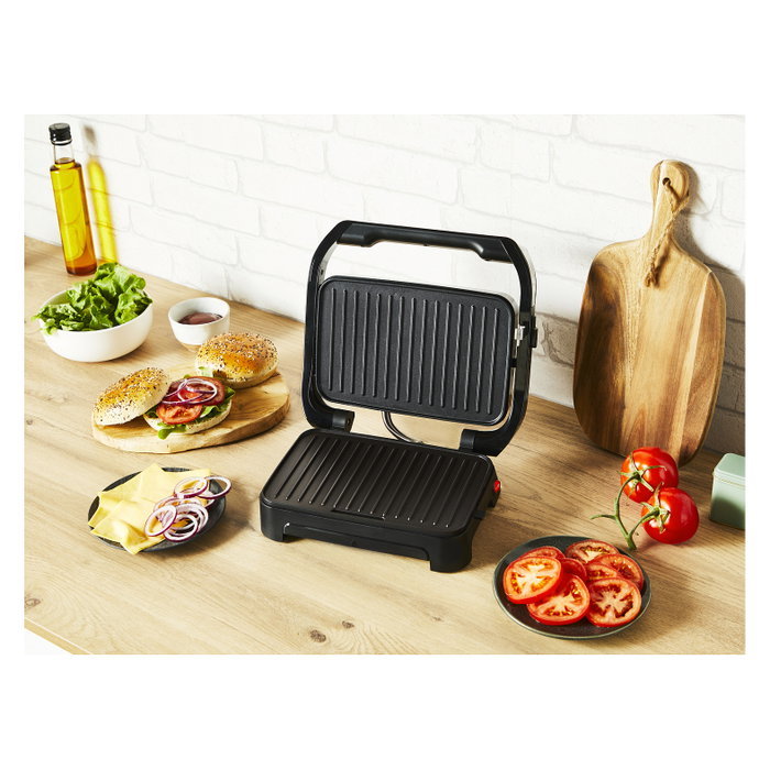 Tefal Inicio Compact GC270D10 Contact Grill Negro Acero Inoxidable 1000W Parrilla 230x145mm
