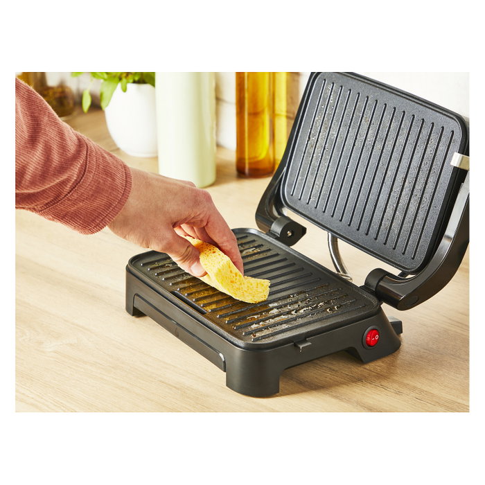 Tefal Inicio Compact GC270D10 Contact Grill Negro Acero Inoxidable 1000W Parrilla 230x145mm