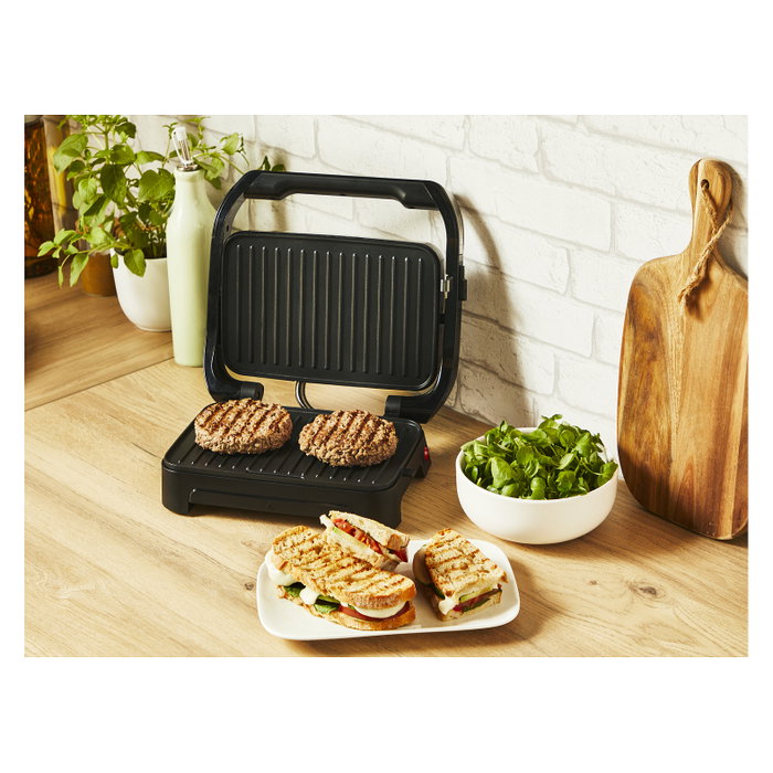 Tefal Inicio Compact GC270D10 Contact Grill Negro Acero Inoxidable 1000W Parrilla 230x145mm