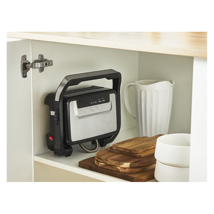 Tefal Inicio Compact GC270D10 Contact Grill Negro Acero Inoxidable 1000W Parrilla 230x145mm