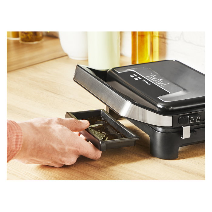 Tefal Inicio Compact GC270D10 Contact Grill Negro Acero Inoxidable 1000W Parrilla 230x145mm
