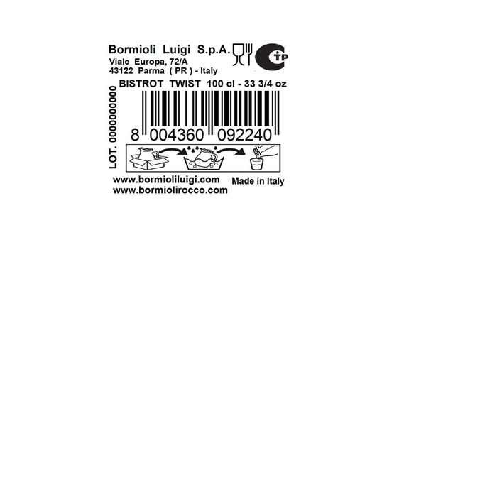 Jarra Vidrio Bistrot Twist Bormioli Rocco 1,17 L (6 Unidades)