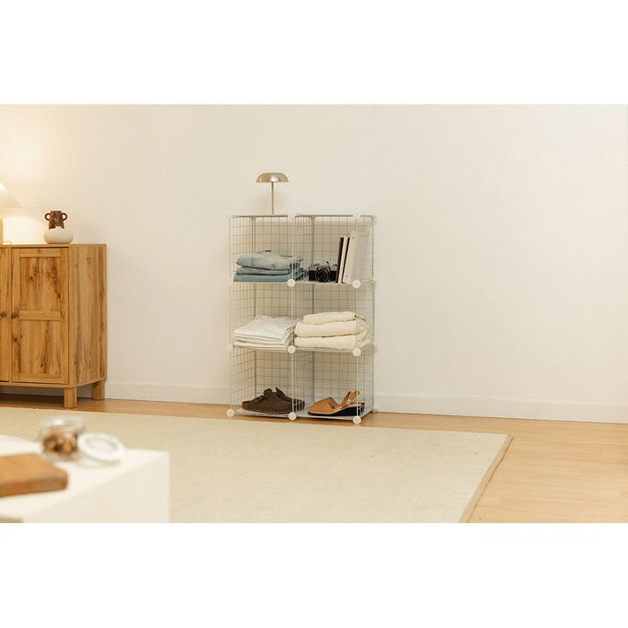 Newlux Estantería Modular Titan C6 Blanca Metálica con 6 Módulos Multifuncional 64.5x94.5x31.5 cm Newlux Estantería Modular Titan C6 Blanca Metálica con 6 Módulos Multifuncional 64.5x94.5x31.5 cm