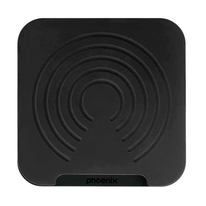 Phoenix Technologies Soporte de Altavoces para Escritorio, Ajustable en Altura y Angulo, Fijacion al Tablero, Base Antivibraciones y Gestion de Cables, Diseno Universal Minimalista