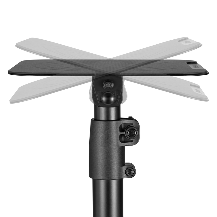 Phoenix Technologies Soporte de Altavoces para Escritorio, Ajustable en Altura y Angulo, Fijacion al Tablero, Base Antivibraciones y Gestion de Cables, Diseno Universal Minimalista