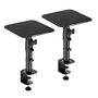 Phoenix Technologies Soporte de Altavoces para Escritorio, Ajustable en Altura y Angulo, Fijacion al Tablero, Base Antivibraciones y Gestion de Cables, Diseno Universal Minimalista