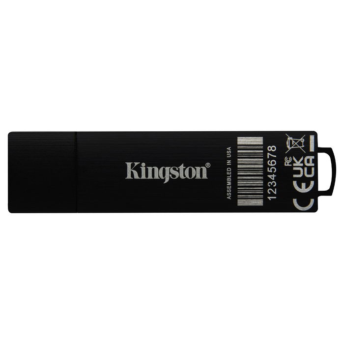 Kingston IronKey D500S - Llavero USB 3.2 64GB - Cifrado Hardware AES-256, FIPS 140-3 Nivel 3, Resistente Agua IP67, 260 MB/s Lectura, Color Negro - Retail
