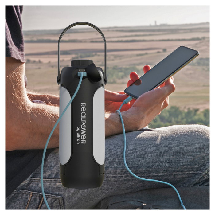 Realpower RealPower LED outdoor Light 190 solar negro 6.000mAh
