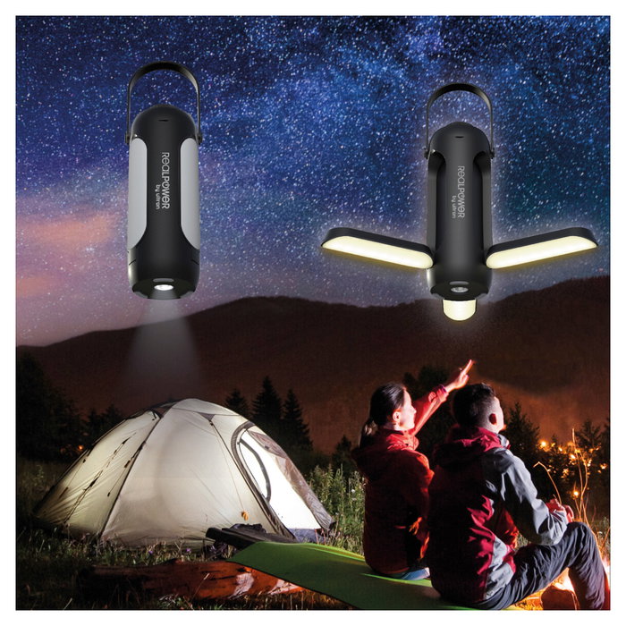 Realpower RealPower LED outdoor Light 190 solar negro 6.000mAh
