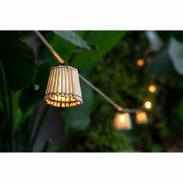 New Garden Guirnalda Okinawa con cable de yute y 10 bombillas LED de 8 m