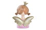 DKD Home Decor Figura Navidad Angel Resina Rosa Blanco 5 x 12 x 9 cm (2 Unidades)