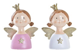 DKD Home Decor Figura de Resina Ángel Surtido de 2 Unidades
