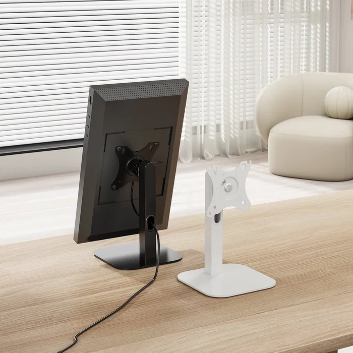 Aisens DT24TSR-371 Soporte de Mesa Giratorio e Inclinable para Monitor/POS 10-24" (61 cm), VESA 75x75/100x100 mm, Carga 2.5 kg, Negro