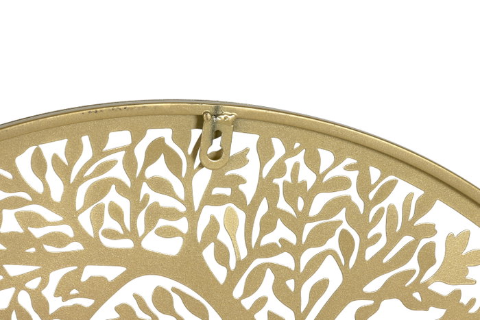 DKD Home Decor Decoración de Pared Metal Árbol Dorado