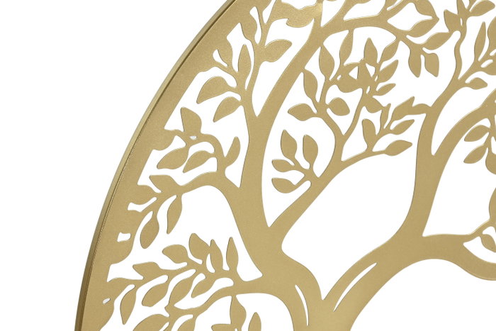 DKD Home Decor Decoración de Pared Metal Árbol Dorado