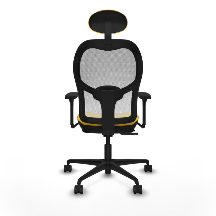 PIQUERAS Y CRESPO Silla de oficina Jorquera con mecanismo Sincro/Traslack, Amarillo y Blanco