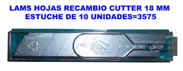 LAMS Hojas de Recambio para Cúter 18 mm Estuche 10 Unidades