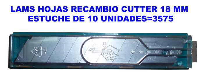 LAMS Hojas de Recambio para Cúter 18 mm Estuche 10 Unidades LAMS Hojas de Recambio para Cúter 18 mm Estuche 10 Unidades