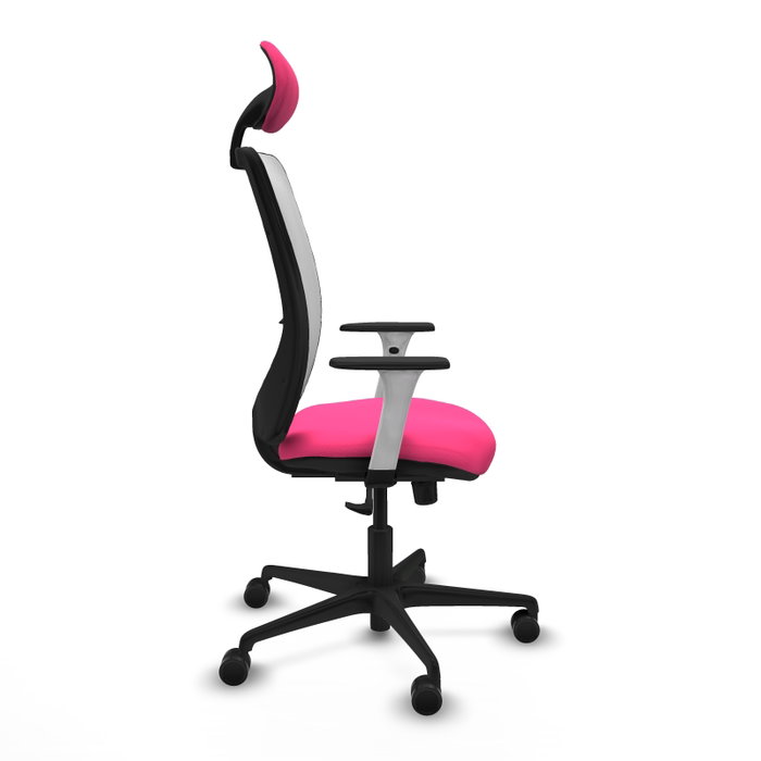 PIQUERAS Y CRESPO Silla de oficina Zulema Rosa y Blanco con mecanismo Sincro PIQUERAS Y CRESPO Silla de oficina Zulema Rosa y Blanco con mecanismo Sincro