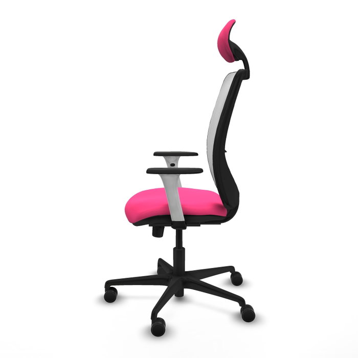 PIQUERAS Y CRESPO Silla de oficina Zulema Rosa y Blanco con mecanismo Sincro PIQUERAS Y CRESPO Silla de oficina Zulema Rosa y Blanco con mecanismo Sincro