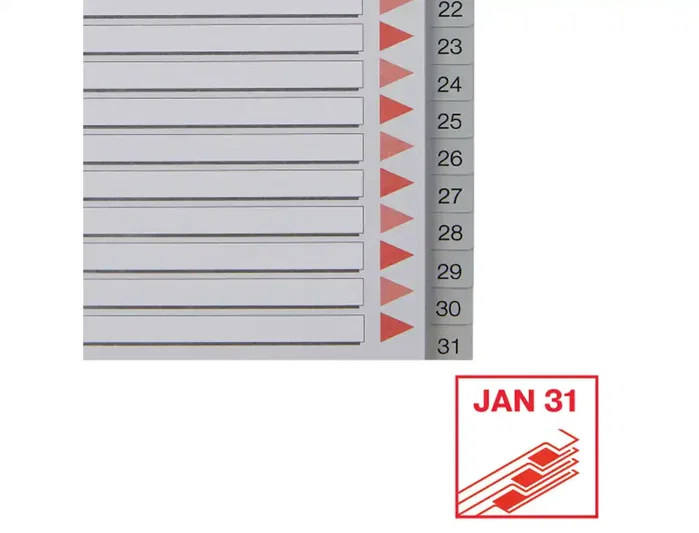 Esselte Índice Numérico 1-31 Multitaladro Gris A4 Esselte Índice Numérico 1-31 Multitaladro Gris A4