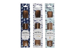 DKD Home Decor Soporte Incienso Mediterraneo Nautical Sea Side Azul Marino 1 x 30.5 x 6 cm (24 Unidades)