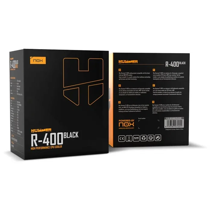 Nox Hummer R-400 Ventilador con Disipador 12cm Negro