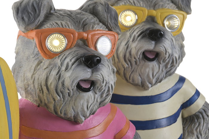 DKD Home Decor Set de 2 Figuras de Perro con LED Multicolor DKD Home Decor Set de 2 Figuras de Perro con LED Multicolor