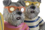 DKD Home Decor Set de 2 Figuras de Perro con LED Multicolor