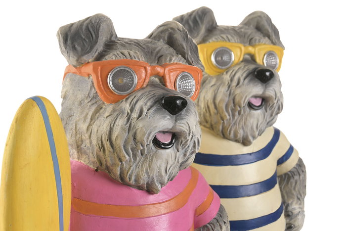 DKD Home Decor Set de 2 Figuras de Perro con LED Multicolor DKD Home Decor Set de 2 Figuras de Perro con LED Multicolor
