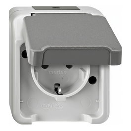 MERTEN MEG2301-8029 SCHUKO-Steckdose AQUASTAR gris claro