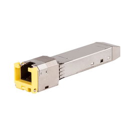 HPE Aruba Networking Transceptor SFP RJ45 de 1G, 100m, Cat5e, 1000 Mbit/s - Plata/Amarillo