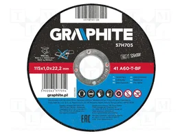 GRAPHITE Disco cortante de 115mm x 1mm (22,2mm)