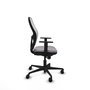 Silla de oficina Jorquera con mecanismo Sincro tapizada con Similpiel color Gris y malla color Blanco. Equipada con lumbar 1D, Brazos 1D y Ruedas 65mm nailon