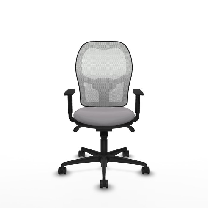 Silla de oficina Jorquera con mecanismo Sincro tapizada con Similpiel color Gris y malla color Blanco. Equipada con lumbar 1D, Brazos 1D y Ruedas 65mm nailon Silla de oficina Jorquera con mecanismo Sincro tapizada con Similpiel color Gris y malla color Blanco. Equipada con lumbar 1D, Brazos 1D y Ruedas 65mm nailon
