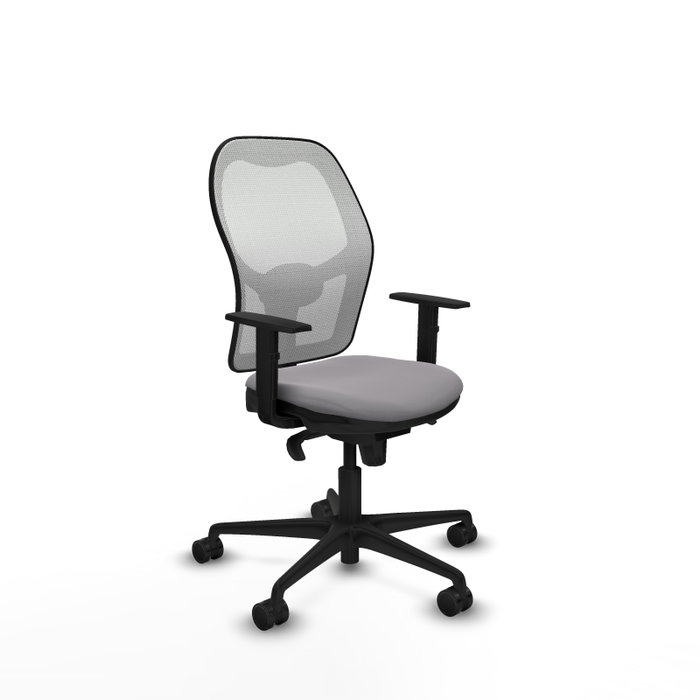 Silla de oficina Jorquera con mecanismo Sincro tapizada con Similpiel color Gris y malla color Blanco. Equipada con lumbar 1D, Brazos 1D y Ruedas 65mm nailon Silla de oficina Jorquera con mecanismo Sincro tapizada con Similpiel color Gris y malla color Blanco. Equipada con lumbar 1D, Brazos 1D y Ruedas 65mm nailon