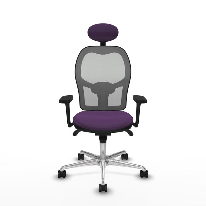 PIQUERAS Y CRESPO Silla de oficina Jorquera con mecanismo Sincro, Tela Morado y Malla Gris PIQUERAS Y CRESPO Silla de oficina Jorquera con mecanismo Sincro, Tela Morado y Malla Gris