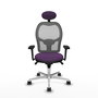 PIQUERAS Y CRESPO Silla de oficina Jorquera con mecanismo Sincro, Tela Morado y Malla Gris