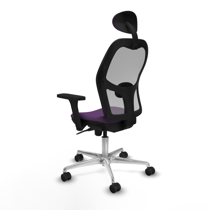 PIQUERAS Y CRESPO Silla de oficina Jorquera con mecanismo Sincro, Tela Morado y Malla Gris PIQUERAS Y CRESPO Silla de oficina Jorquera con mecanismo Sincro, Tela Morado y Malla Gris