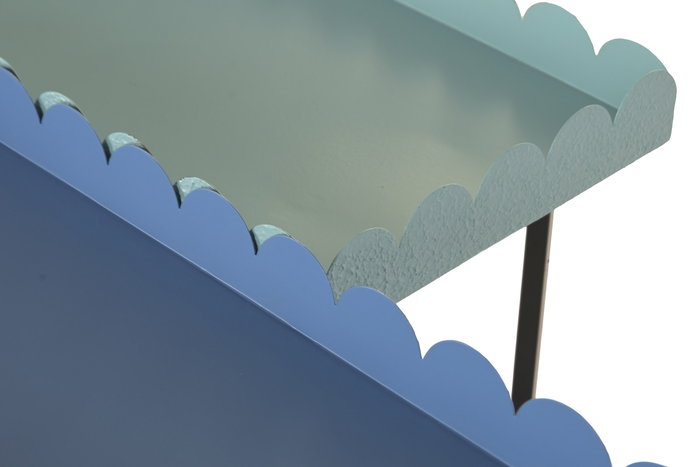 DKD Home Decor Mesita Auxiliar Urban Azul Turquesa de Metal 25 x 70 x 60 cm con Estante Desmontable (2 Unidades)