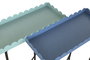 DKD Home Decor Mesita Auxiliar Urban Azul Turquesa de Metal 25 x 70 x 60 cm con Estante Desmontable (2 Unidades)