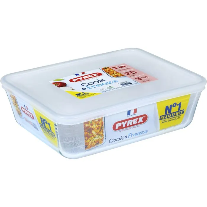 Pyrex Cook & Freeze Recipiente Rectangular de Vidrio 2,6L Pyrex Cook & Freeze Recipiente Rectangular de Vidrio 2,6L