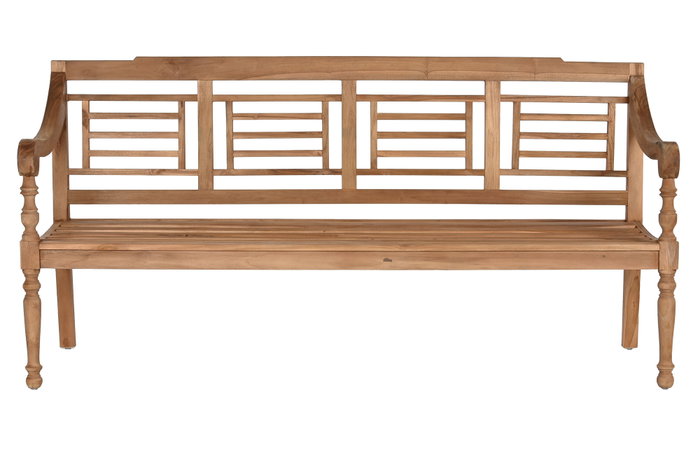 DKD Home Decor Banco de Teca Tallado Natural