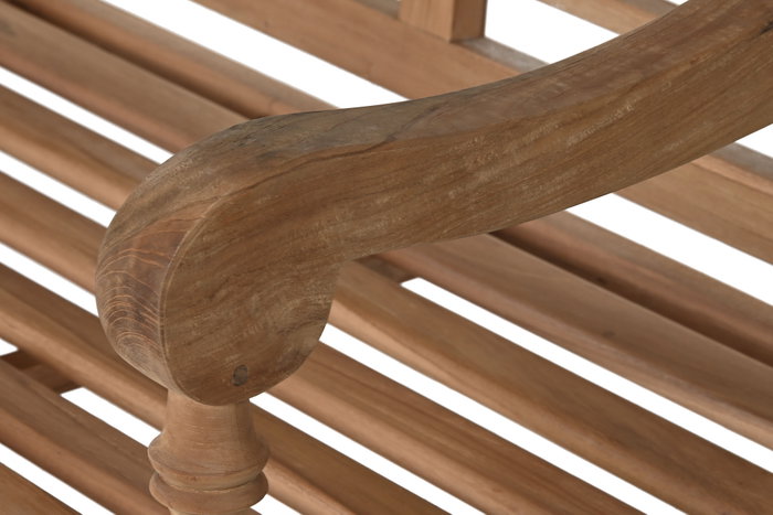 DKD Home Decor Banco de Teca Tallado Natural