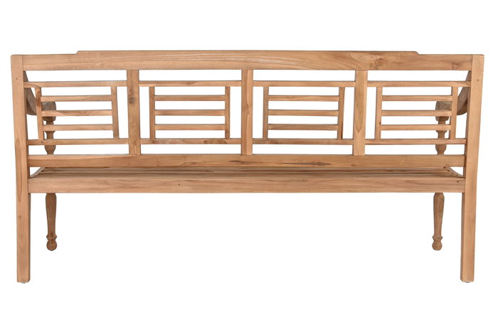 DKD Home Decor Banco de Teca Tallado Natural