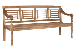 DKD Home Decor Banco de Teca Tallado Natural