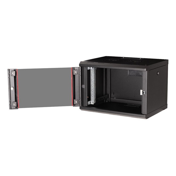 ROLINE Bastidor de pared para rack 19" 7U, 600 x 450 mm (An x Pr), Puerta de vidrio, Bloqueo de teclado, IP20, Negro