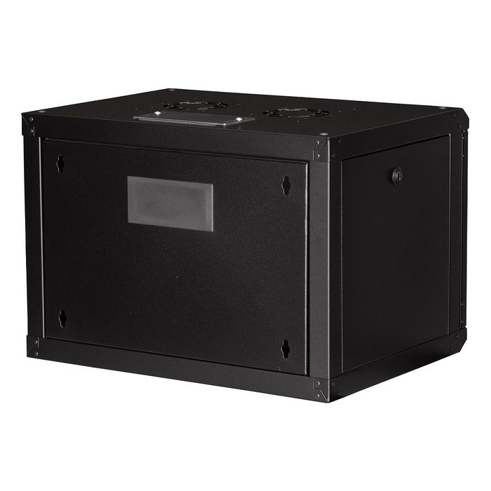 ROLINE Bastidor de pared para rack 19" 7U, 600 x 450 mm (An x Pr), Puerta de vidrio, Bloqueo de teclado, IP20, Negro
